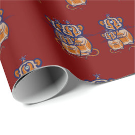 Papel De Presente Cortina padrão Mouse Marrom
