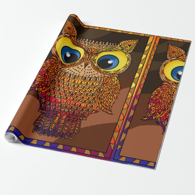 Papel De Presente Coruja (Desenrolado)