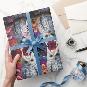 Papel De Presente Coruja Cósmica da Sabedoria