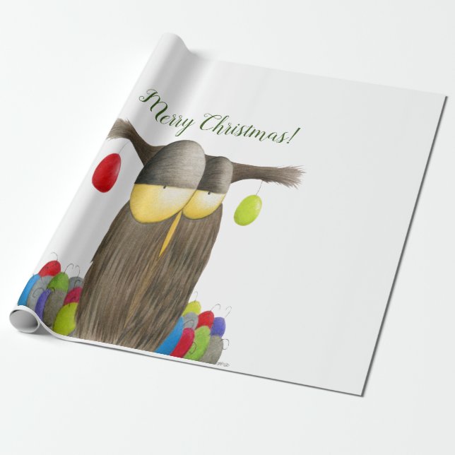 Papel De Presente Coruja de Férias Fresco (Desenrolado)