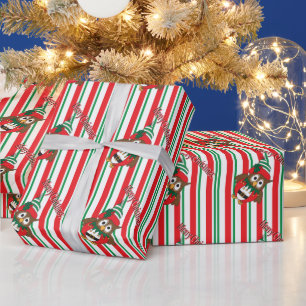 Papel De Presente Coruja Elf de Natal Bonita