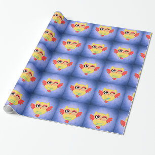 Papel De Presente Coruja Winking