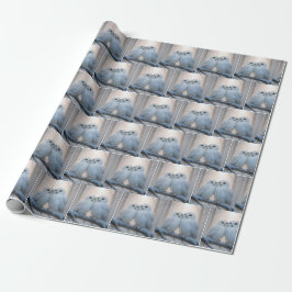 Papel De Presente Corujas-das-neves Em Um Galho De Inverno