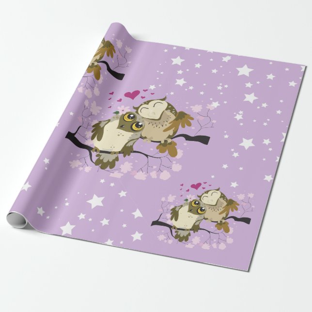 Papel De Presente corujas de luva (Desenrolado)