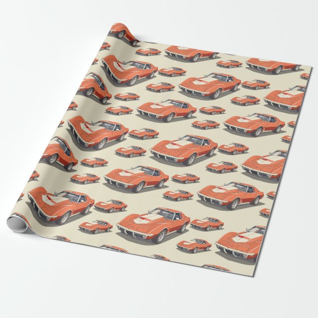 Papel De Presente Corvette Wrapping Paper (Desenrolado)
