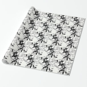 Papel De Presente Corvos pretos