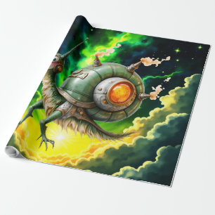 Papel De Presente Cosmic Steampunk Snailbird – Criatura de Sonho Neo