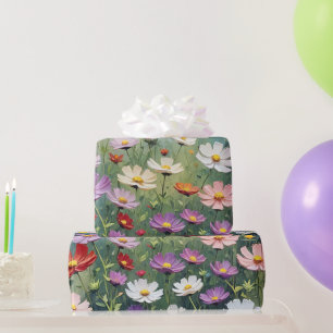 Papel De Presente Cosmos Meadow Abstrato