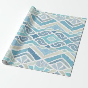 Papel De Presente Costeira/praia/azul náutico