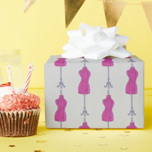 Papel De Presente Costume de costura Design Mannequin Dressform (Festa de aniversário)