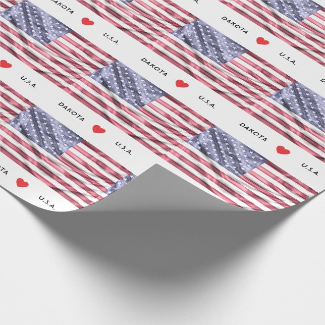 Papel De Presente Costume mim bandeira do coração dos Estados Unidos (Ponta)