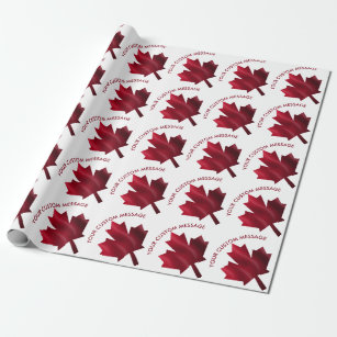 Papel De Presente Costume vermelho da folha de bordo de Canadá