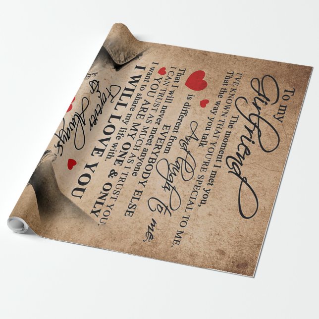 Papel De Presente Cota De Amor Para Namorada | Melhor Presente Para  (Desenrolado)