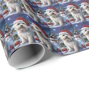 Papel De Presente Coton De Tulear Winter Wonderland Natal Joy