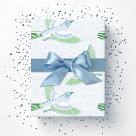 Papel De Presente Cotovia em Ardósia e Verde