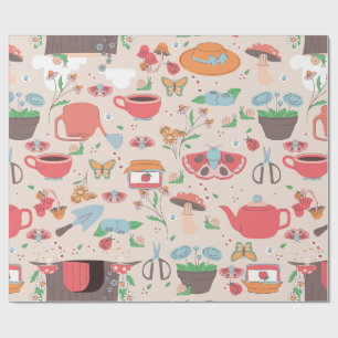 Papel De Presente cottagecore caramujo geleia de morango