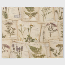 Papel De Presente Cottagecore Herbarium Wrap