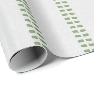 Papel De Presente Cottagecore Listras de linho decoração simples de