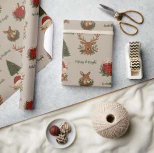 Papel De Presente cottagecore russa, natal e cacau
