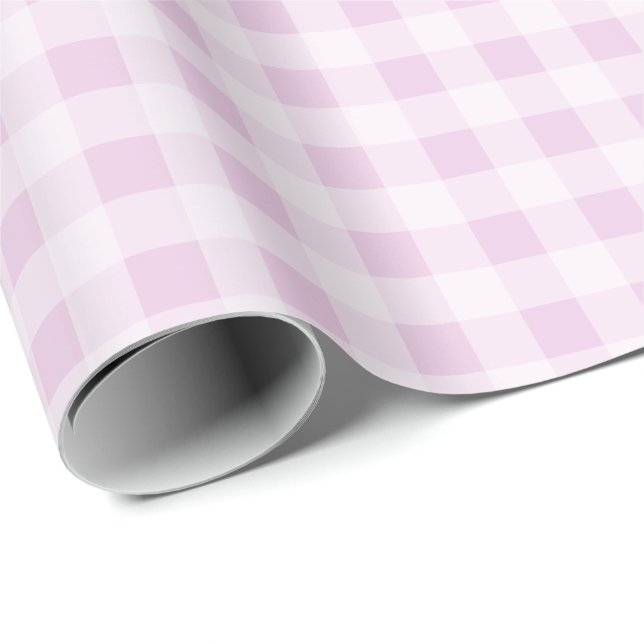 Papel De Presente Cotton Candy Gingham Wrapping Paper (Ponta do rolo)