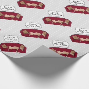 Papel De Presente Couch Greyhound (castanho claro) Cachorro Preguiço