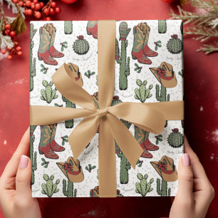 Papel De Presente Country Cowboy Howdy Natal