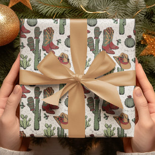 Papel De Presente Country Cowboy Howdy Natal