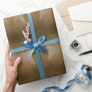 Papel De Presente couro crocodilo castanho-bege moderno