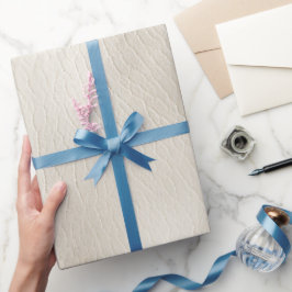 Papel De Presente Couro Falso Creme Branco Casamento