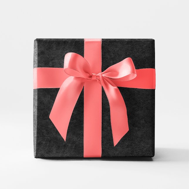 Papel De Presente Couro Preto Faux (Faux Black Leather Wrapping Paper)