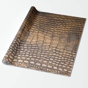Papel De Presente Couro rocodilo. O fundo de Couro Castanho e o