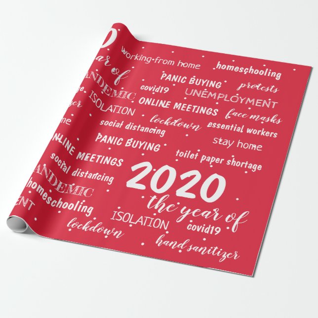 Papel De Presente COVID 19 Christmas 2020 memorial (Desenrolado)