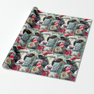 Papel De Presente Cow Dreaming of Warmer Times Floral Decoupage