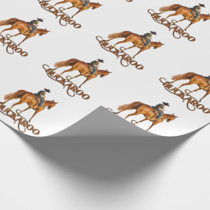 Papel De Presente Cowboy Bonito do Buckaroo Ocidental
