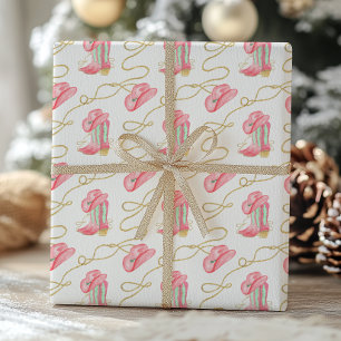 Papel De Presente Cowboy Boots do Cowboy do País de Água