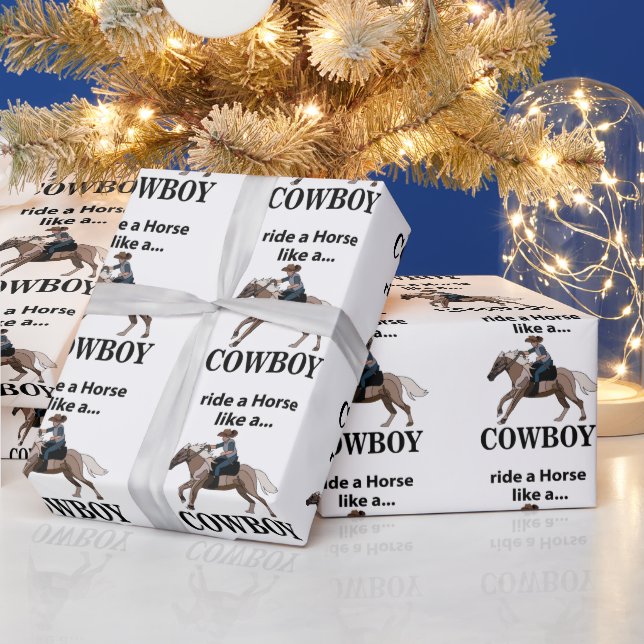 Papel De Presente Cowboy Caminha Um Cavalo Como Um Cowboy (Feriados)