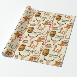 Papel De Presente Cowboy cowgirl, nome personalizado do cavalo ocide