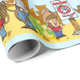 Papel De Presente Cowboy Ocidental Rodeo Mutton Bustin