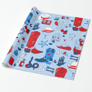 Papel De Presente cowboy patriota wiccan cowgirl western