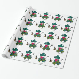 Papel De Presente Cowboy Snowman Bandito com Money Bag