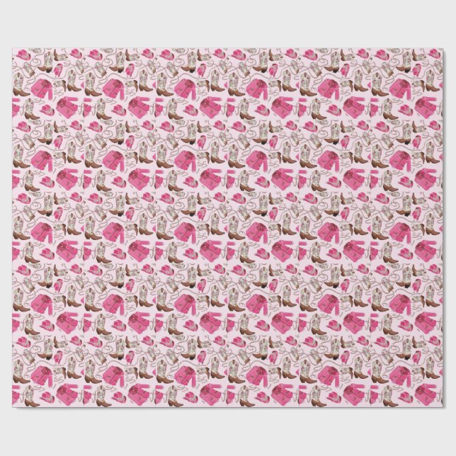 Papel De Presente cowgirl pattern style (Aberto)
