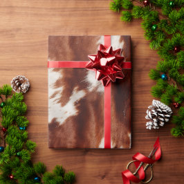 Papel De Presente Cowhide Castanho Branco Sudoeste