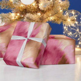 Papel De Presente Cowhide Dourada-rosa ocidental