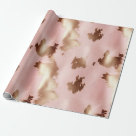 Papel De Presente Cowhide Dourada-Rosa-Rosa-Blush
