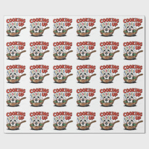 Papel De Presente Cozinhando O Jogo   Bola De Futebol Frita Engraçad
