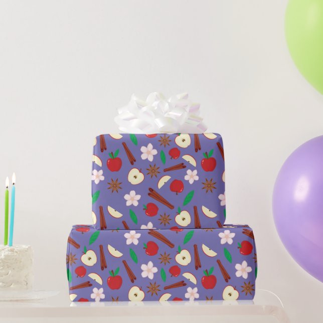 Papel De Presente Cozy Apple e Fall Cinnamon SEM-Feira Ação de Graça (Presentes para festas)