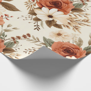 Papel De Presente Cozy Autumn Floral Impressão Digital Art