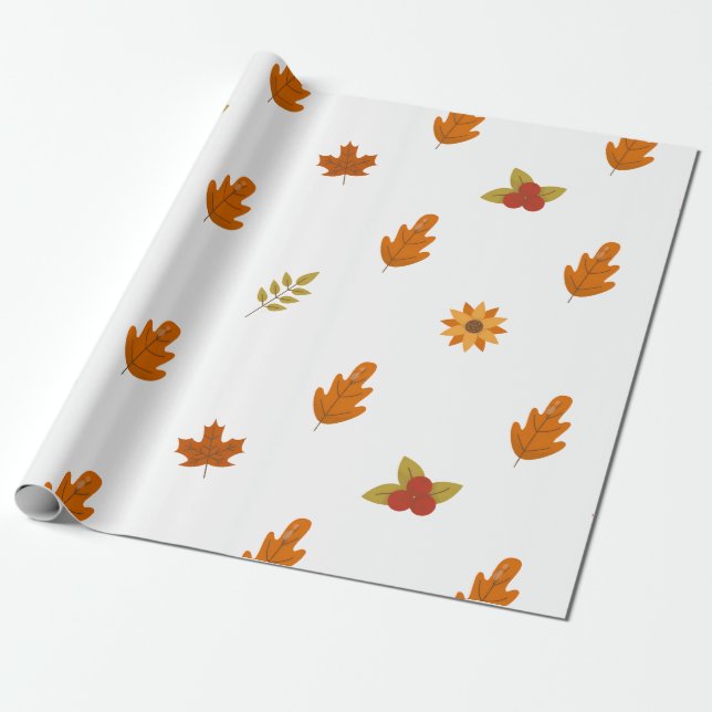 Papel De Presente Cozy Fall Thanksgiving Dinner Party (Desenrolado)