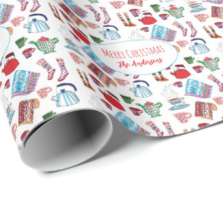 Papel De Presente Cozy Hygge Natal Personalizado