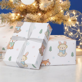 Papel De Presente  Cozy Winter Friends Gift Wrap